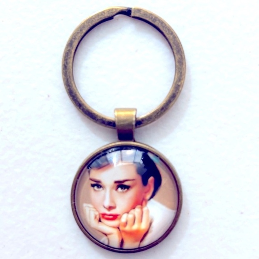 Audrey Hepburn Unisex Keychain, Handmade, NWT